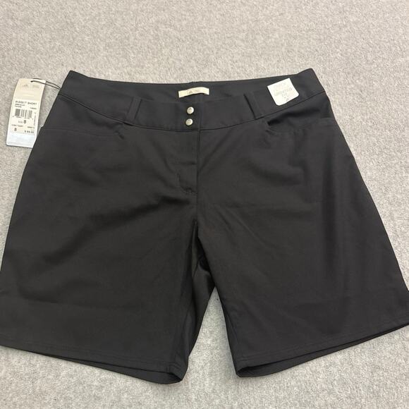 Adidas Golf 7” Black Performance Shorts Size 8 NWT Moisture Wicking Activewear - Picture 2 of 9
